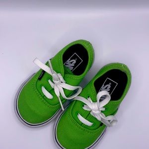 Vans toddler green tie shoes 5.5 great condition almost brand new